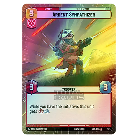 Star Wars Unlimited - Spark of Rebellion - Ardent Sympathizer (Common) - 424 (Hyperspace Foil)