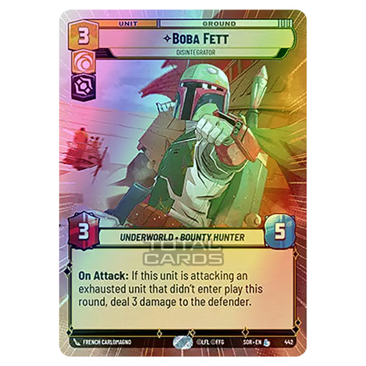 Star Wars Unlimited - Spark of Rebellion - Boba Fett (Legendary) - 442 (Hyperspace Foil)