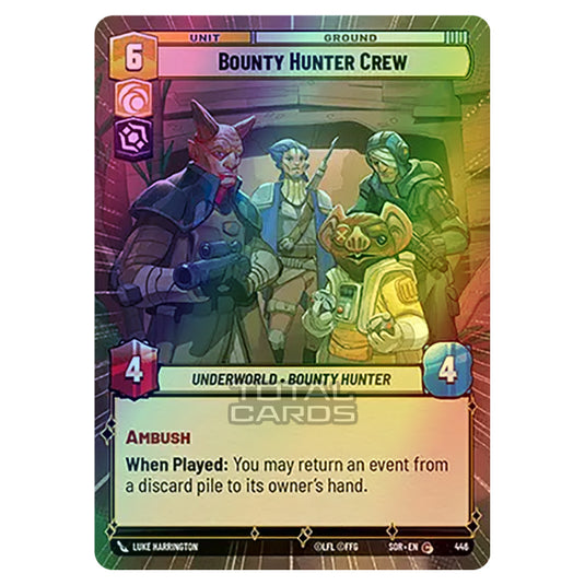 Star Wars Unlimited - Spark of Rebellion - Bounty Hunter Crew (Common) - 446 (Hyperspace Foil)