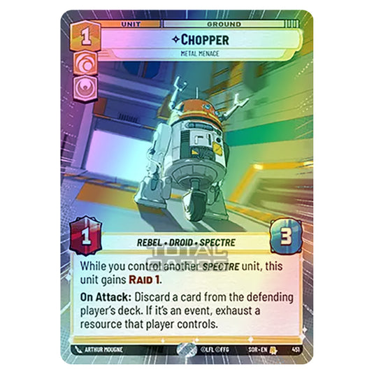 Star Wars Unlimited - Spark of Rebellion - Chopper (Rare) - 451 (Hyperspace Foil)