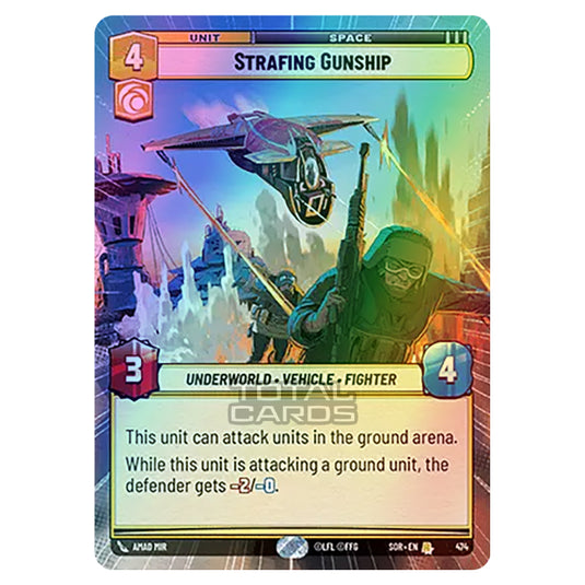 Star Wars Unlimited - Spark of Rebellion - Strafing Gunship (Rare) - 474 (Hyperspace Foil)