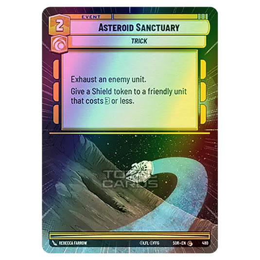 Star Wars Unlimited - Spark of Rebellion - Asteroid Sanctuary (Common) - 480 (Hyperspace Foil)