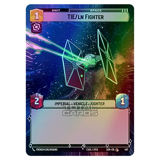 Star Wars Unlimited - Spark of Rebellion - TIE/ln Fighter (Common) - 487 (Hyperspace Foil)