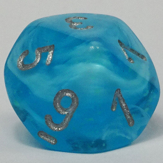 Chessex - Signature 16mm D10 - Luminary  - Sky Blue with Silver