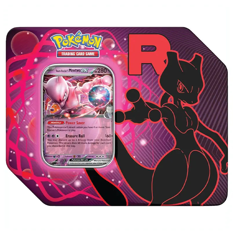 Pokemon - Scarlet & Violet - Team Rocket - 7" Tin - Team Rocket's Mewt Pokemon - Scarlet & Violet - Team Rocket - 7" Tin - Team Rocket's Mewt