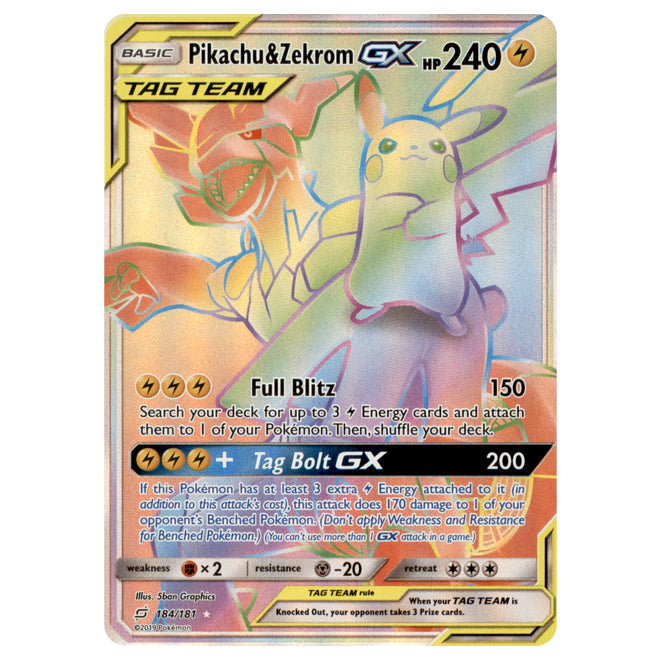 Pokemon - Sun & Moon - Team Up - Pikachu & Zekrom-GX (Rainbow Rare) - Pokemon - Sun & Moon - Team Up - Pikachu & Zekrom-GX (Rainbow Rare) -