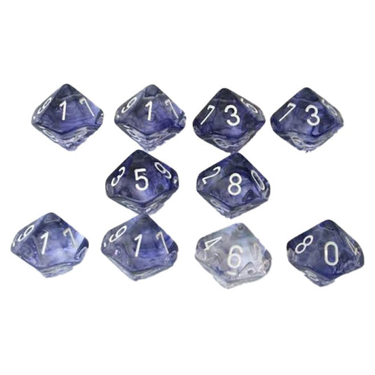 Chessex - Ten D10 Set - Nebula - Black w/white