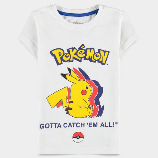 Pokemon - Pikachu Silhouette - Girls Short Sleeved T-shirt - 11-12