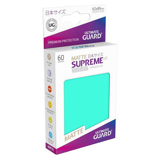 Ultimate Guard - Supreme UX Sleeves Japanese Size Matte - Turquoise (60 Sleeves)