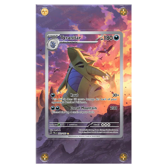 KantoForge - Extended Artwork Protective Card Display Case - Pokemon - Scarlet & Violet - Paldea Evolved - Tyranitar 222/193