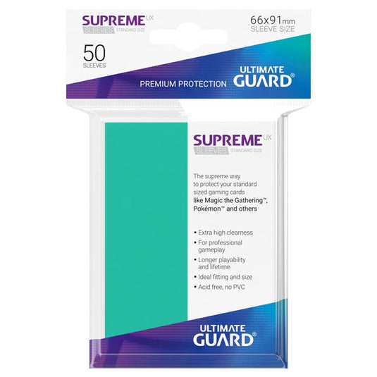 Ultimate Guard - Supreme UX Sleeves Standard Size - Turquoise (50 Sleeves)