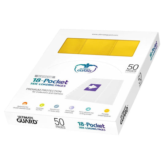 Ultimate Guard - 18-Pocket Pages - Side-Loading Yellow (50 pages)