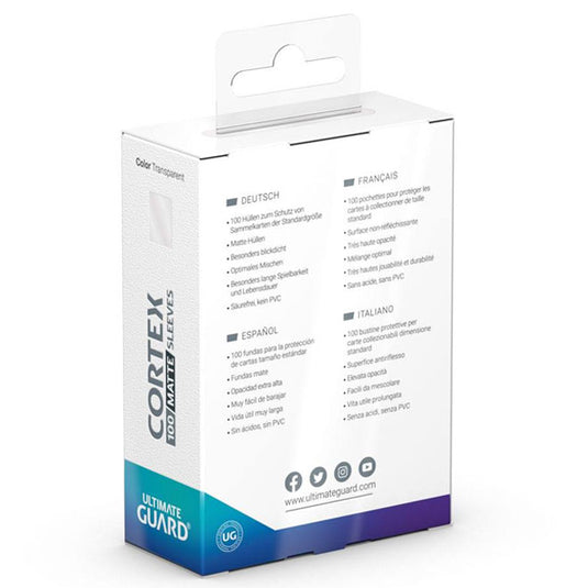 Ultimate Guard - Cortex Sleeves Standard Size - Matte Transparent (100 Sleeves)