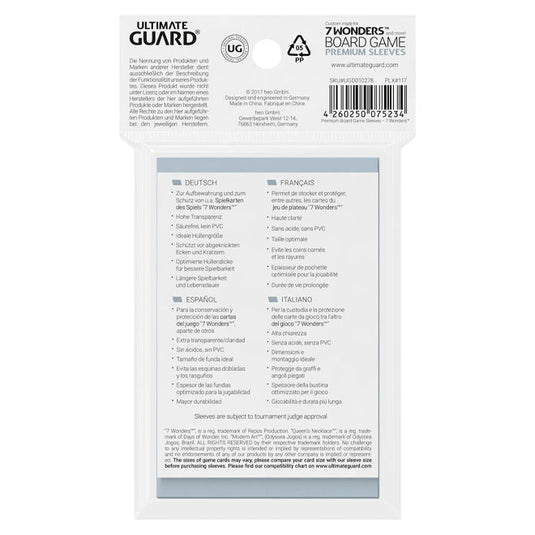 Ultimate Guard - Premium Soft Sleeves - Board Game Cards 7 Wonders (80)