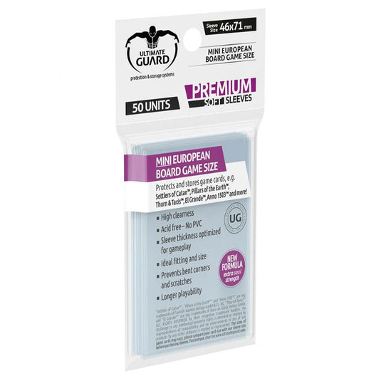 Ultimate Guard - Premium Soft Sleeves - Board Game Cards - Mini European (50)