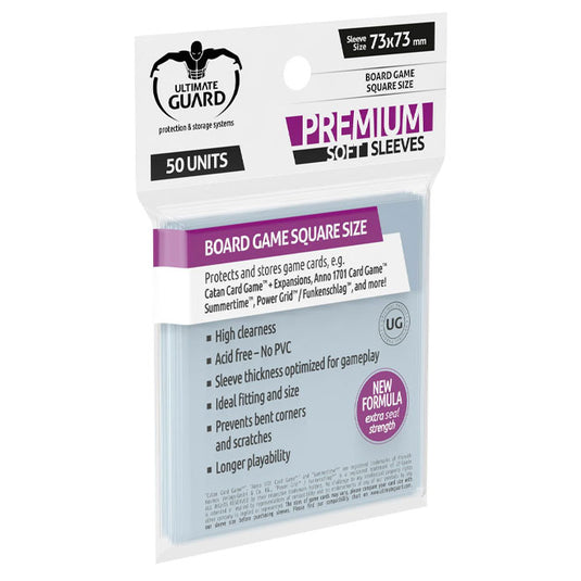 Ultimate Guard - Premium Soft Sleeves - for Board Game Cards Square (50)