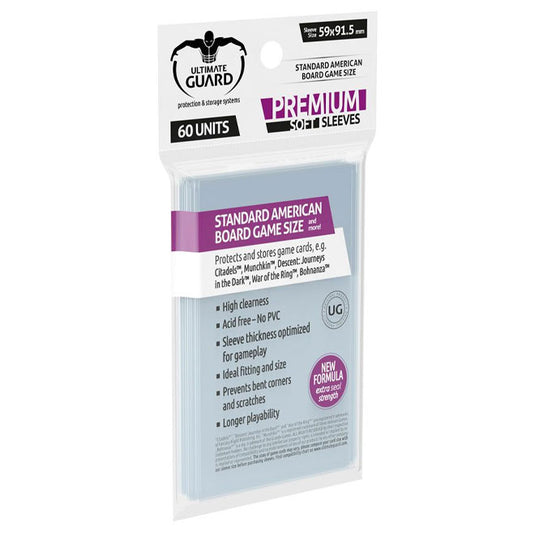 Ultimate Guard - Premium Soft Sleeves - Board Game Cards - Standard American (60)