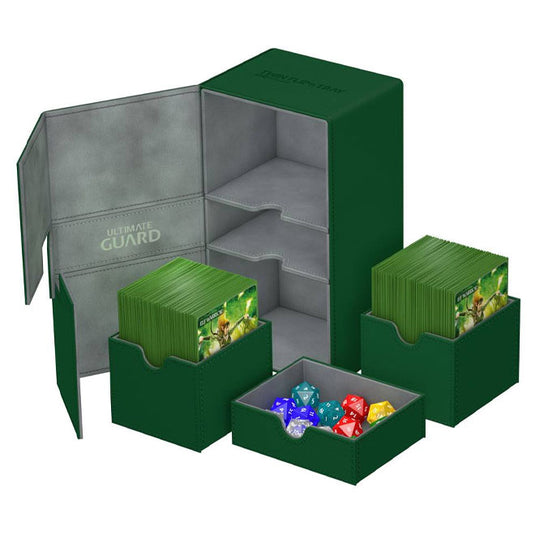 Ultimate Guard - Twin Flip'n'Tray Xenoskin Deck Case 200+ - Green