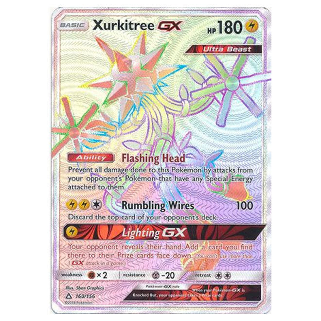 Pokemon - Sun & Moon - Ultra Prism - Xurkitree-GX (Rainbow Rare) - 160 Pokemon - Sun & Moon - Ultra Prism - Xurkitree-GX (Rainbow Rare) - 160
