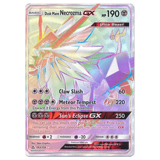 Pokemon - Sun & Moon - Ultra Prism - Dusk Mane Necrozma-GX (Rainbow Rare) - 163/156