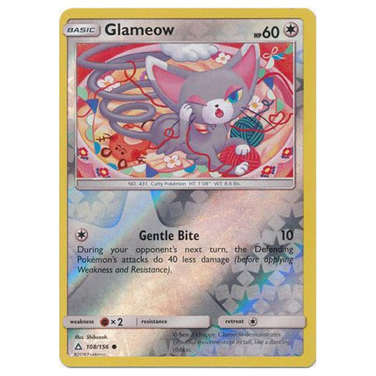 Pokemon - Sun & Moon - Ultra Prism - (Reverse Holo) - Glameow - 108/156