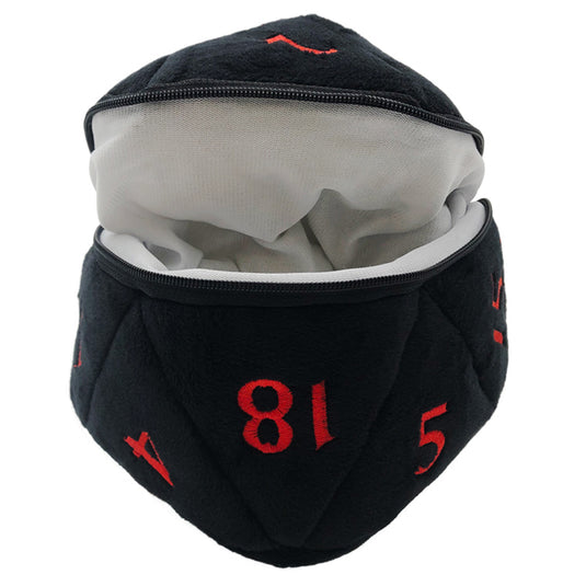 Ultra Pro - D20 Plush Dice Bag - Dungeons & Dragons - Black and Red