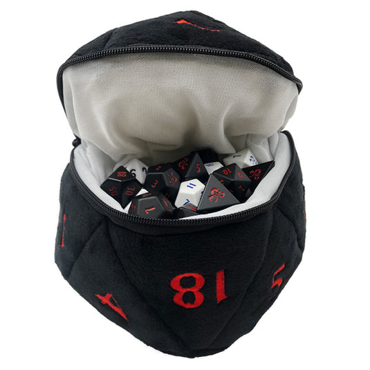 Ultra Pro - D20 Plush Dice Bag - Dungeons & Dragons - Black and Red