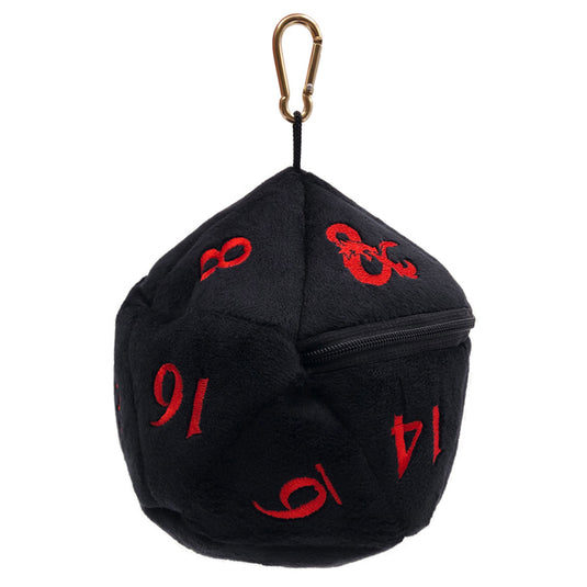 Ultra Pro - D20 Plush Dice Bag - Dungeons & Dragons - Black and Red