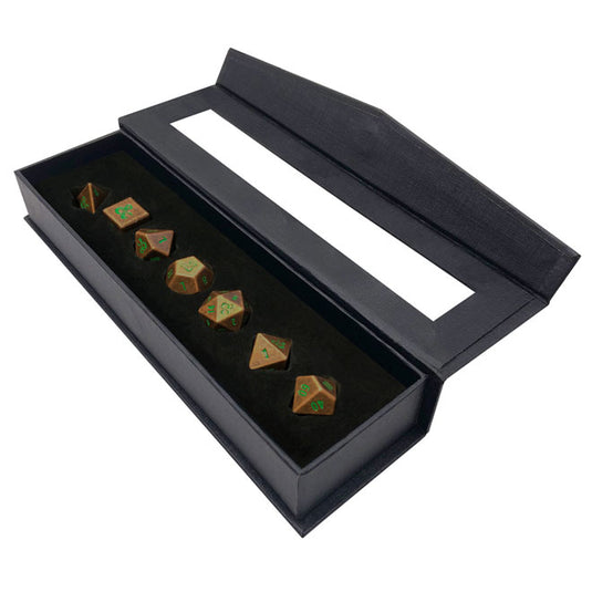 Ultra Pro - Heavy Metal Fall 21 Copper and Green RPG Dice Set for Dungeons & Dragons