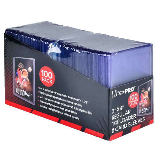 Ultra Pro - 3" x 4" Regular Toploaders & Card Sleeves (100 count retail pack)