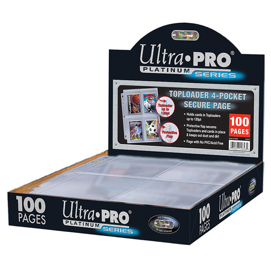 Ultra Pro - Secure 4-Pocket Platinum Page for Toploaders - Display (100 Pages)