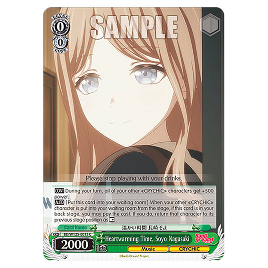 Heartwarming Time, Soyo Nagasaki BD/W125-E015 card from the Weiss Schwarz set MyGO!!!!! × Ave Mujica