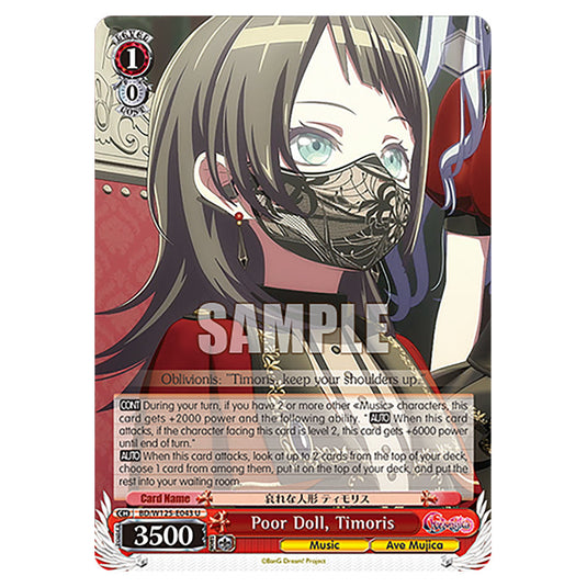 Poor Doll, Timoris BD/W125-E043 card from the Weiss Schwarz set MyGO!!!!! × Ave Mujica