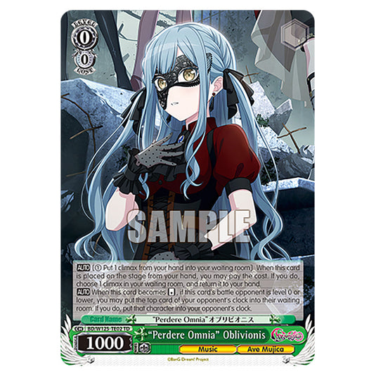 "Perdere Omnia" Oblivionis BD/W125-TE02 card from the Weiss Schwarz set MyGO!!!!! × Ave Mujica