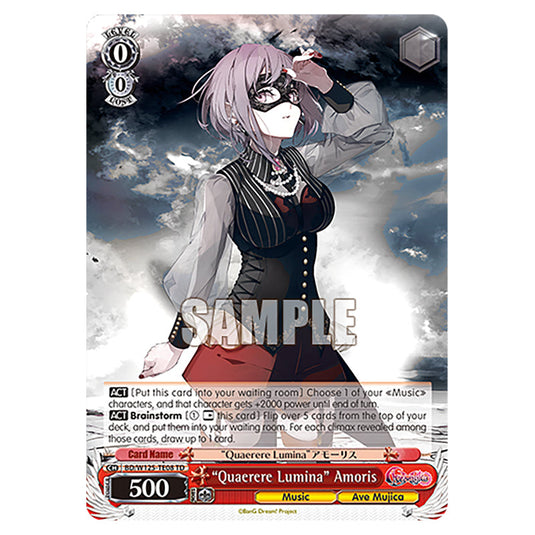 "Quaerere Lumina" Amoris BD/W125-TE08 card from the Weiss Schwarz set MyGO!!!!! × Ave Mujica