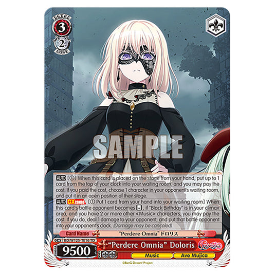 "Perdere Omnia" Doloris BD/W125-TE16 card from the Weiss Schwarz set MyGO!!!!! × Ave Mujica