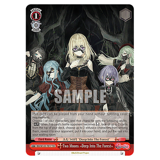 Two Moons ~Deep Into The Forest~ BD/W125-TE17 card from the Weiss Schwarz set MyGO!!!!! × Ave Mujica