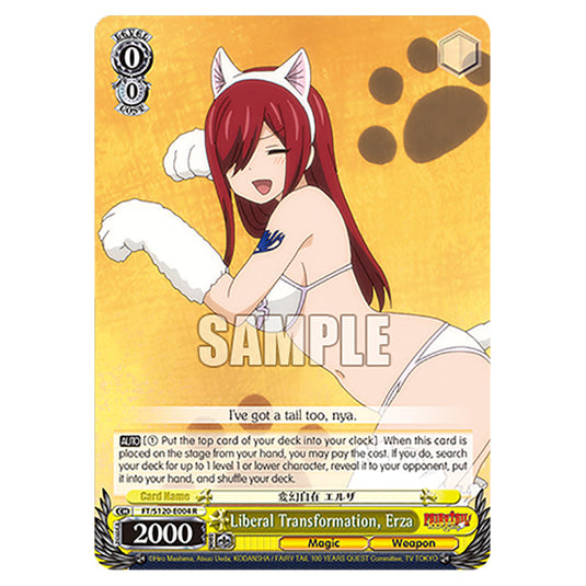 Liberal Transformation, Erza FT/S120-E004 card from the Weiss Schwarz set Fairy Tail 100 Years Quest