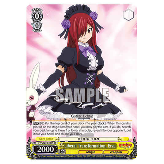 Liberal Transformation, Erza FT/S120-E004S card from the Weiss Schwarz set Fairy Tail 100 Years Quest