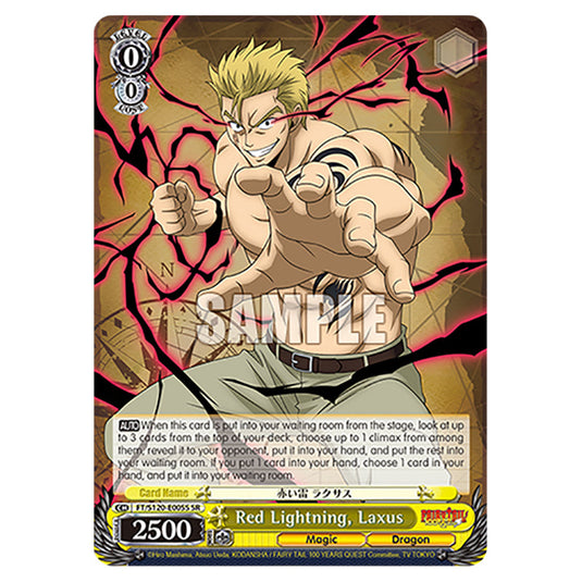 Red Lightning, Laxus FT/S120-E005S card from the Weiss Schwarz set Fairy Tail 100 Years Quest