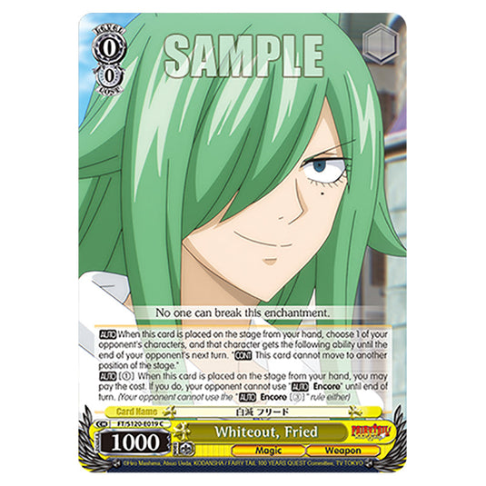 Whiteout, Fried FT/S120-E019 card from the Weiss Schwarz set Fairy Tail 100 Years Quest