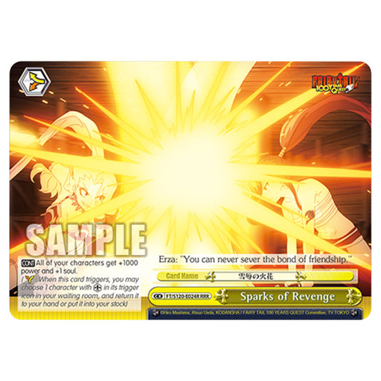 Sparks of Revenge FT/S120-E024R card from the Weiss Schwarz set Fairy Tail 100 Years Quest
