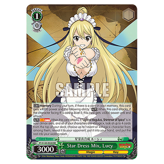 Star Dress Mix, Lucy FT/S120-E028 card from the Weiss Schwarz set Fairy Tail 100 Years Quest