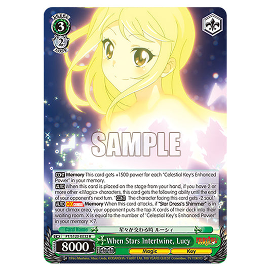 When Stars Intertwine, Lucy FT/S120-E032 card from the Weiss Schwarz set Fairy Tail 100 Years Quest