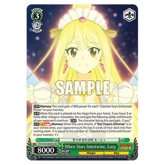 When Stars Intertwine, Lucy FT/S120-E032S card from the Weiss Schwarz set Fairy Tail 100 Years Quest