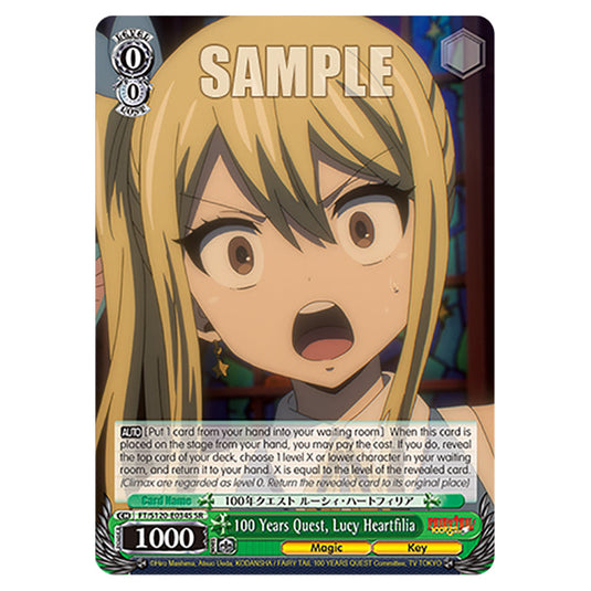 100 Years Quest, Lucy Heartfilia FT/S120-E034S card from the Weiss Schwarz set Fairy Tail 100 Years Quest
