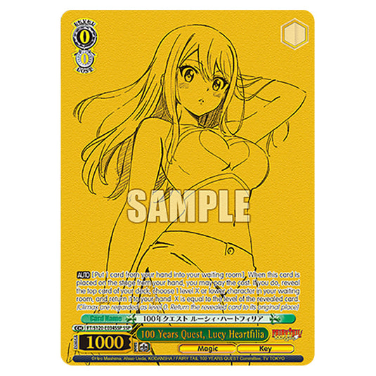 100 Years Quest, Lucy Heartfilia FT/S120-E034SSP card from the Weiss Schwarz set Fairy Tail 100 Years Quest