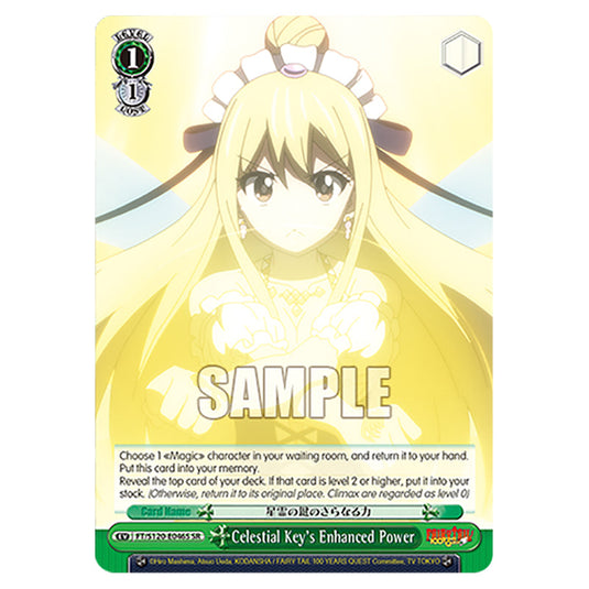 Celestial Key's Enhanced Power FT/S120-E046S card from the Weiss Schwarz set Fairy Tail 100 Years Quest