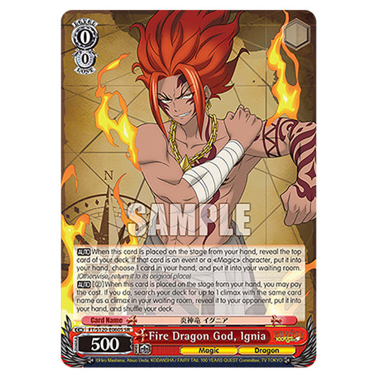 Fire Dragon God, Ignia FT/S120-E060S card from the Weiss Schwarz set Fairy Tail 100 Years Quest