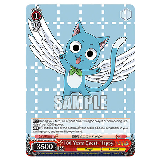 100 Years Quest, Happy FT/S120-E063S card from the Weiss Schwarz set Fairy Tail 100 Years Quest